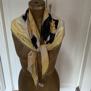 Christian Dior Yellow and Black Scarf.